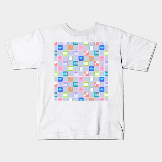 Foreign language pattern Kids T-Shirt by smartsman